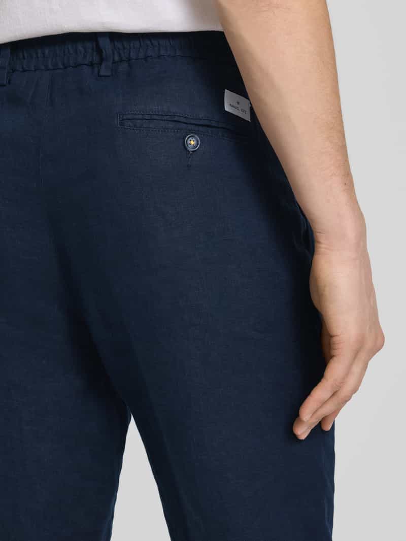 Manuel Ritz Regular fit linnen broek met elastische band