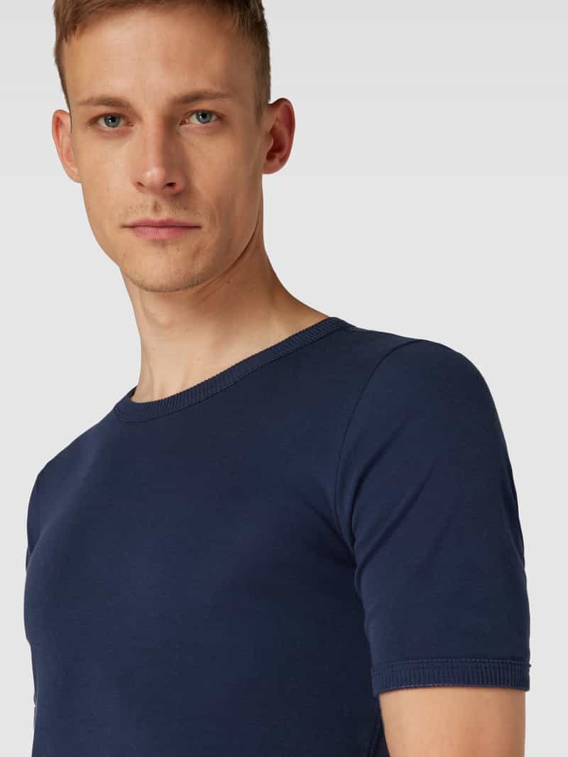 Schiesser T-shirt met geribde ronde hals model 'REVIVAL'