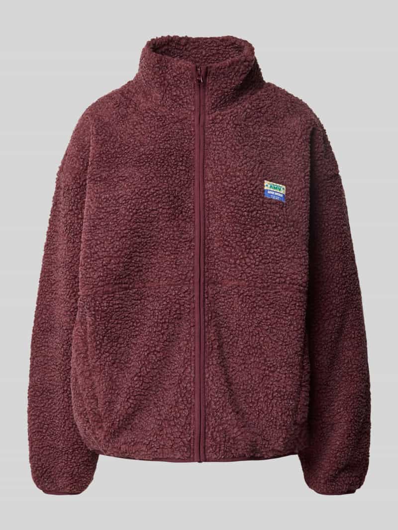 American vintage Fleecejack met opstaande kraag en labeldetail model 'HOKTOWN'