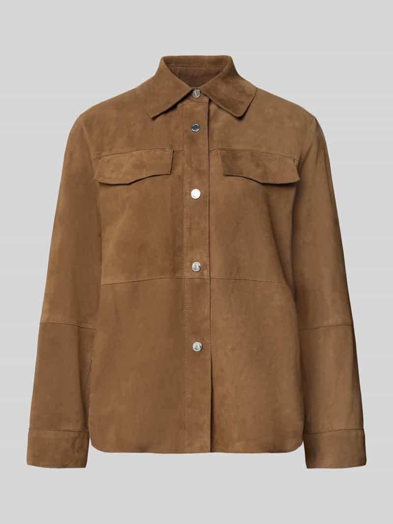 MAX&Co. Regular fit leren jack van echt geitenleer model 'STALLO'