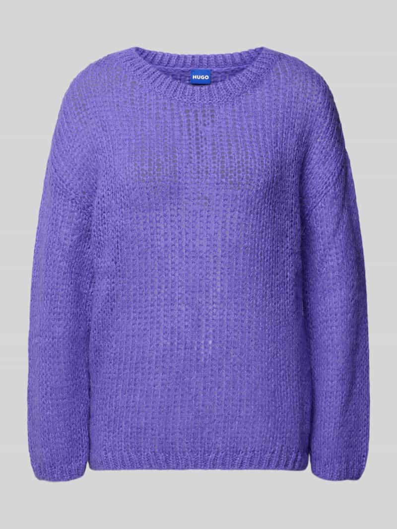 Hugo Blue Relaxed fit gebreide pullover met alpaca model 'SLOOKINA'