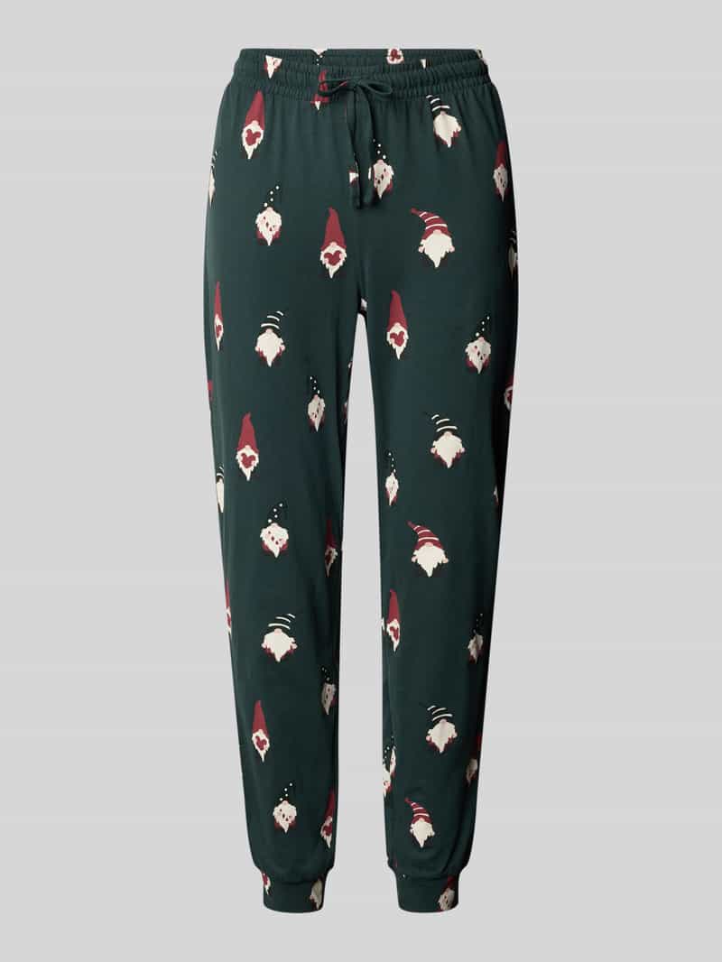 Jake*s Casual Pyjamabroek met elastische band en tunnelkoord