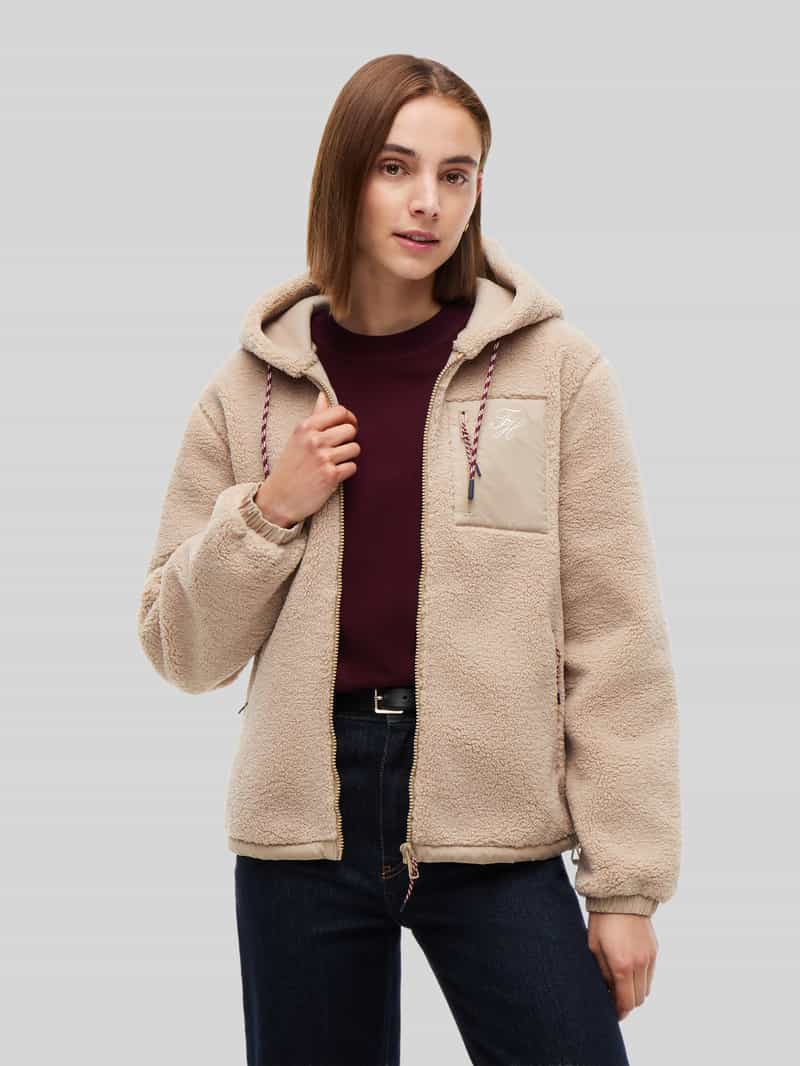 Tommy Hilfiger Regular fit teddy- webbontjack met gestikt logo