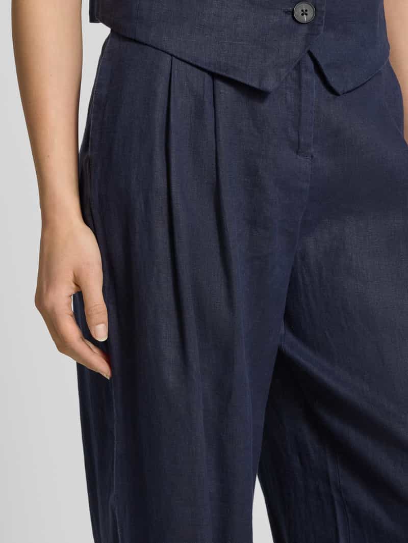 Christian Berg Woman Wide leg linnen broek met bandplooien