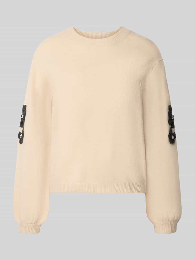 Christian Berg Woman Gebreide pullover van wol met stitchings en parels