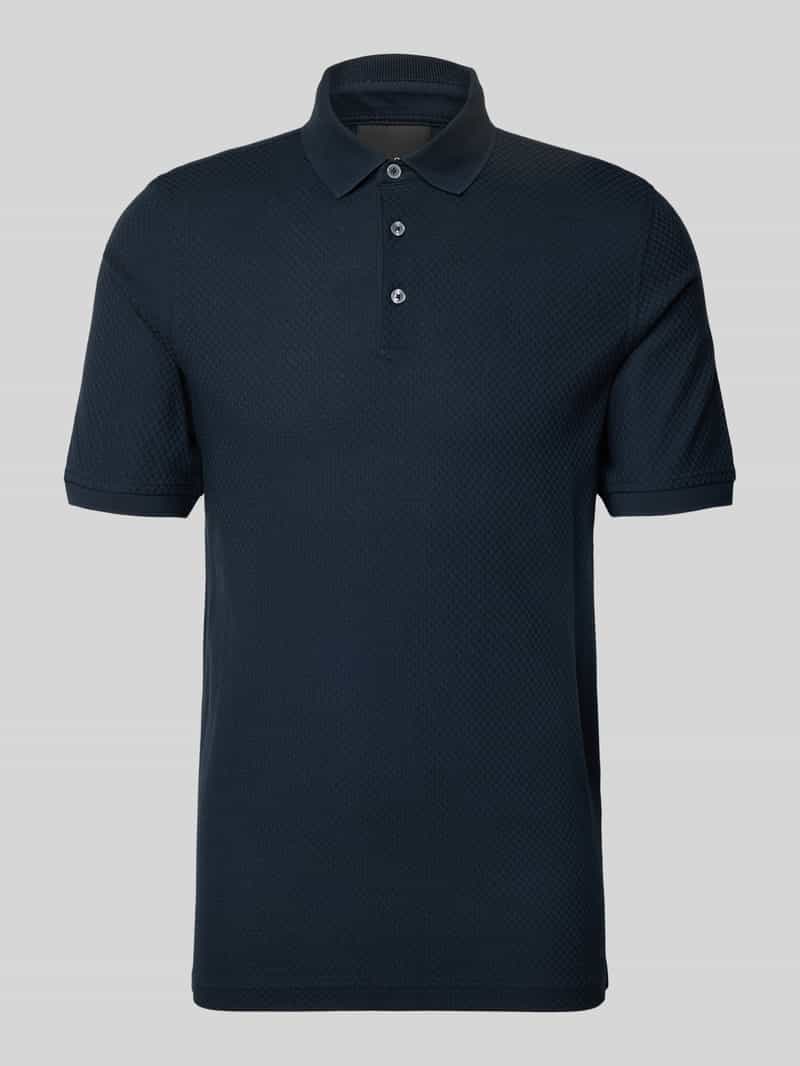 slim fit poloshirt met structuurpatroon