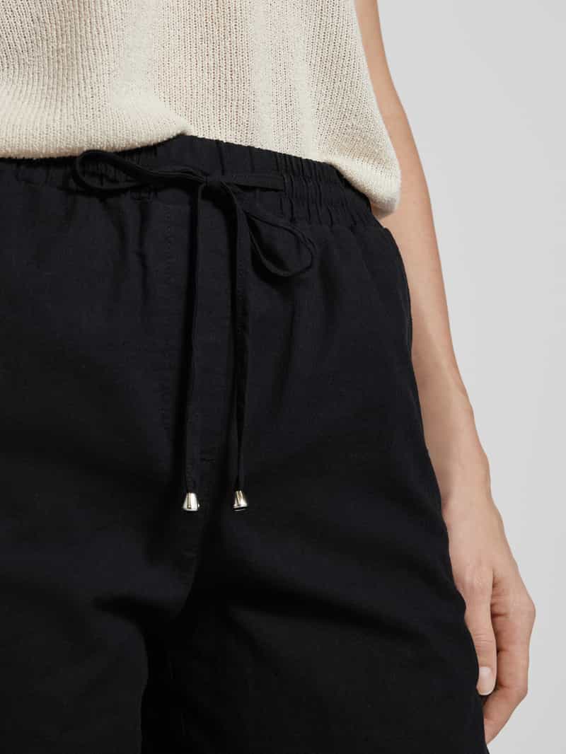 milano italy Straight leg linnen broek met tunnelkoord