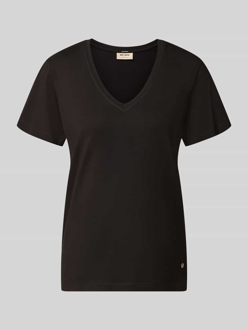 MOS MOSH Regular fit t-shirt met v-hals model 'Dala'