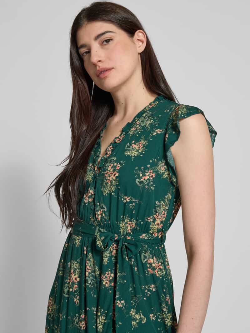 Apricot Midi-jurk van viscose met strikceintuur
