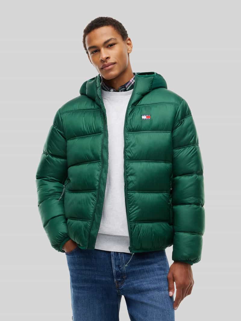 Tommy Jeans Regular Fit gewatteerd jack met capuchonkraag