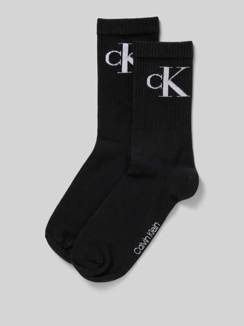 Calvin Klein Jeans Sokken met labelprint in een set van 2 paar