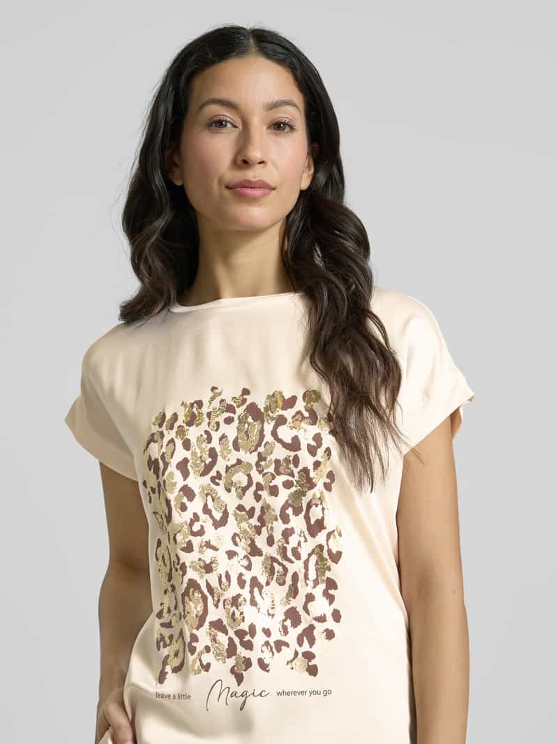 Christian Berg Woman T-shirt met geribde ronde hals