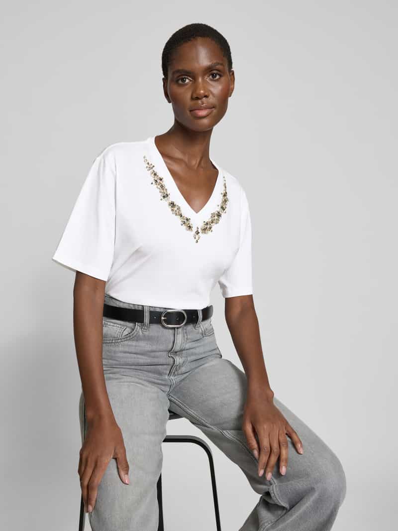 Liu Jo White T-shirt met siersteentjes