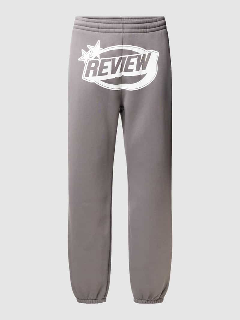 REVIEW Sweatpants met gewatteerde logoprint