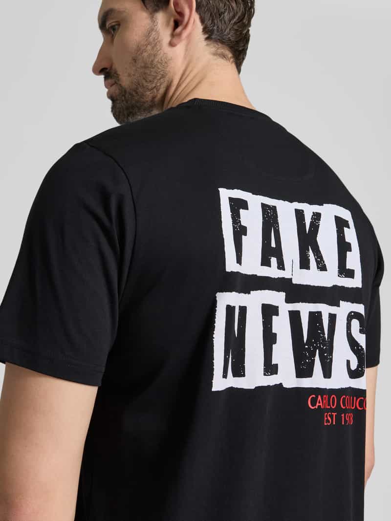carlo colucci T-shirt met labelprint