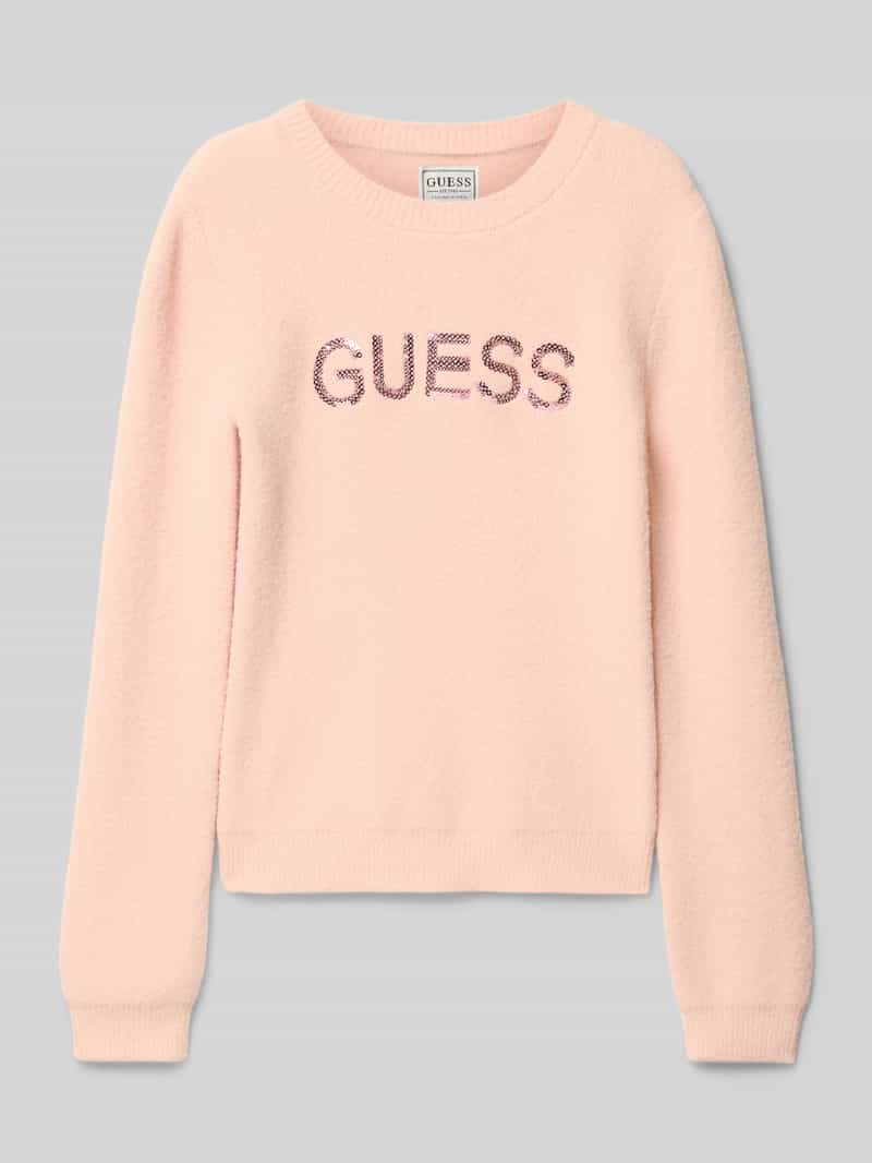 Guess Gebreide pullover met logo-applicatie