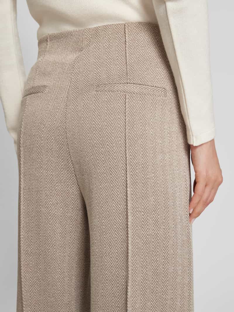 Ichi Wide leg stoffen broek met vaste persplooien model 'KATE'