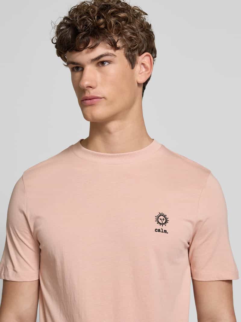 Blend T-shirt met motief- en statementstitching model 'JANUS'