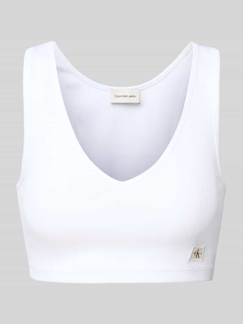 Calvin Klein Jeans Bralette met labelpatch en V-hals