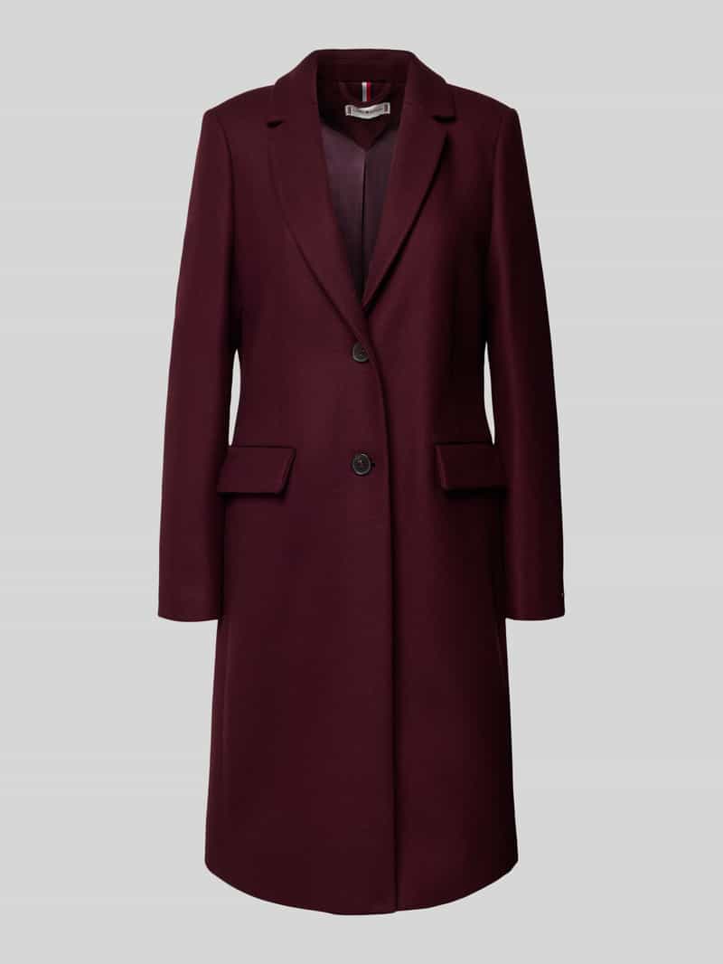Tommy Hilfiger Regular fit lange jas van wolmix met kasjmier