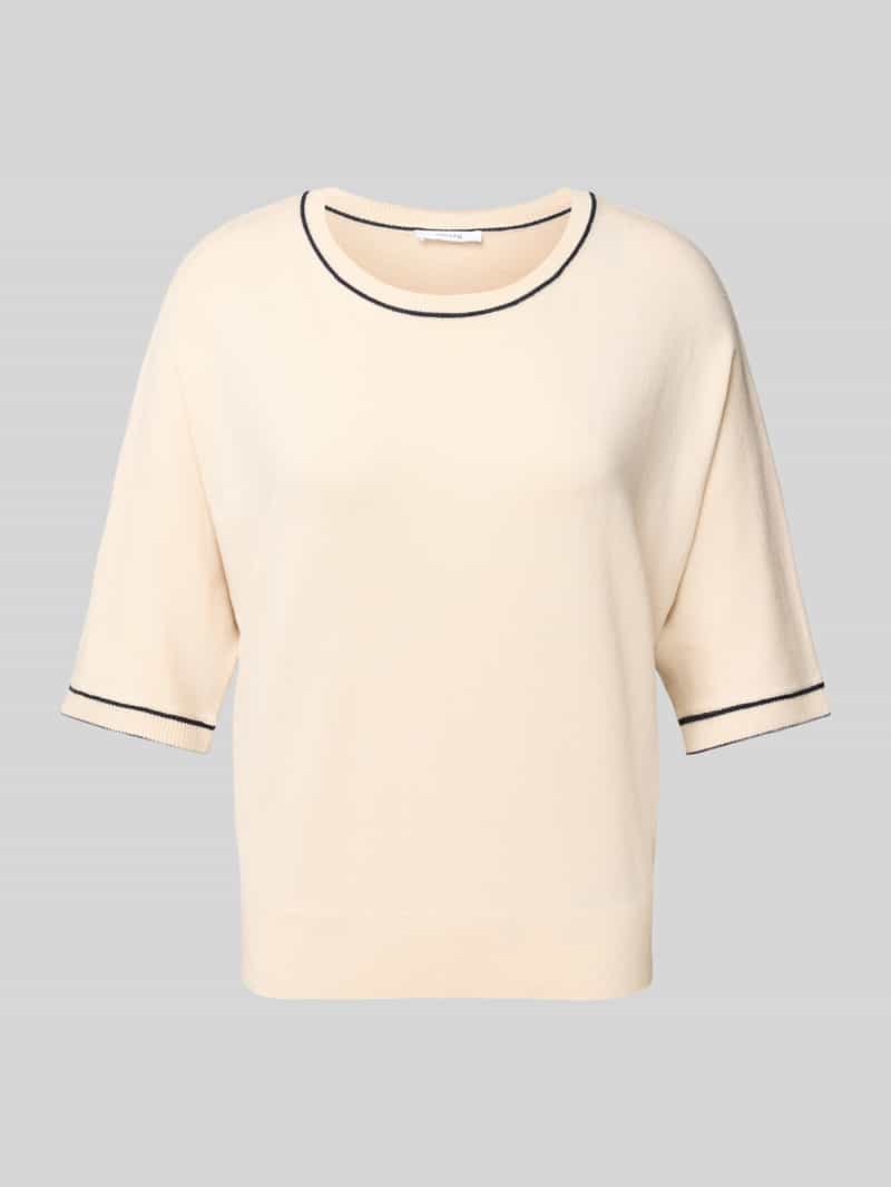 Opus Gebreid shirt met ronde hals model 'Prepi'