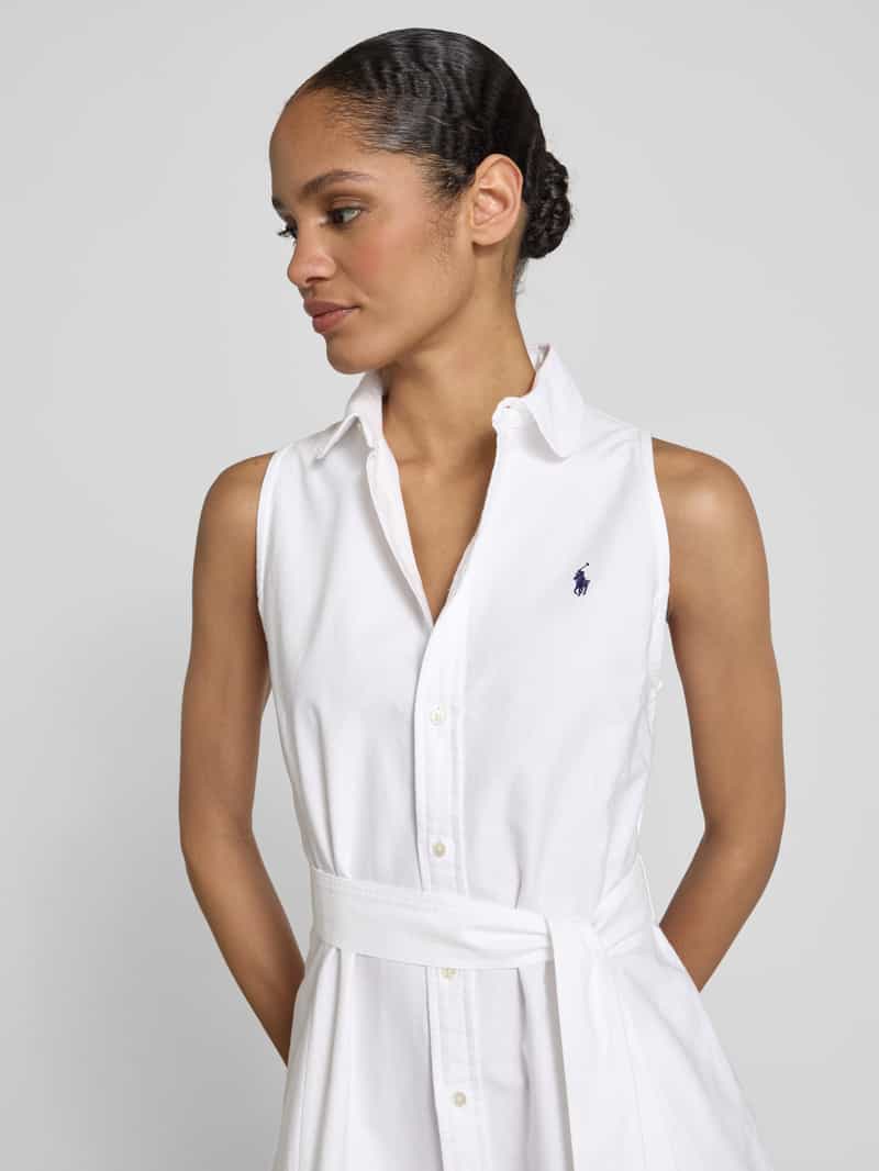 Polo Ralph Lauren Knielange jurk met strikceintuur model 'BLAR'