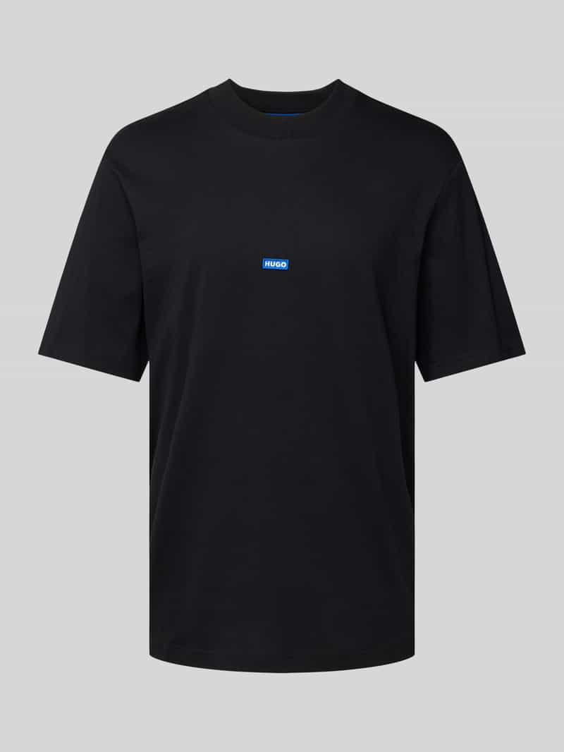 Hugo Blue T-shirt met labelpatch model 'Nieros'