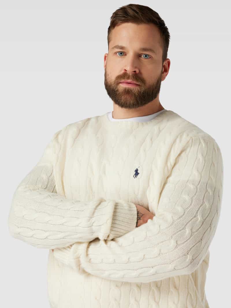 Polo Ralph Lauren Big & Tall PLUS SIZE gebreide pullover met kabelpatroon