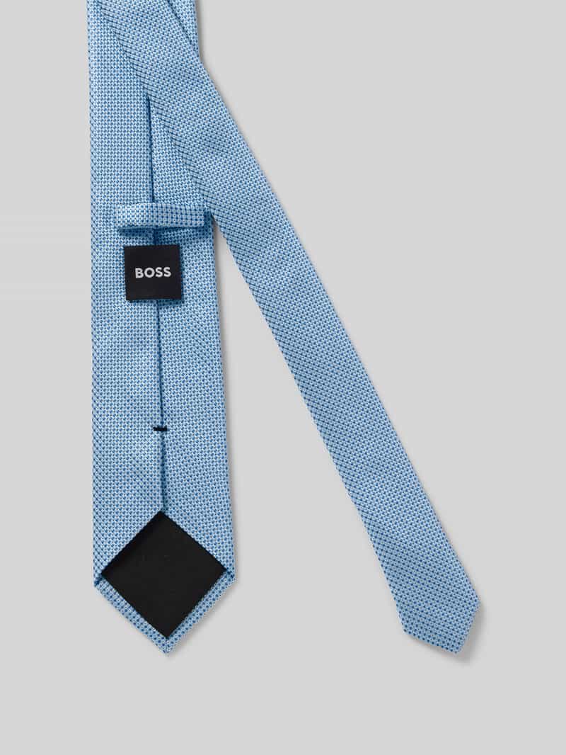 Boss Zijden stropdas met labeldetail