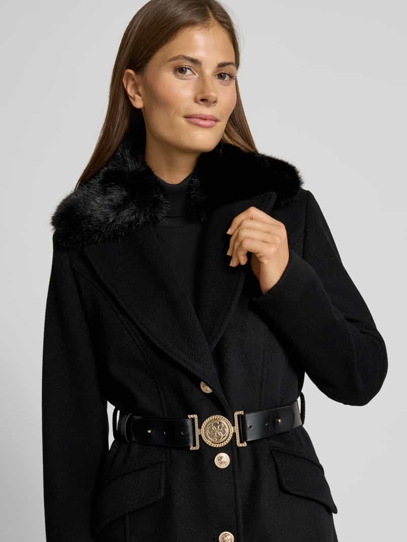 Guess Lange jas met riem en klepzakken