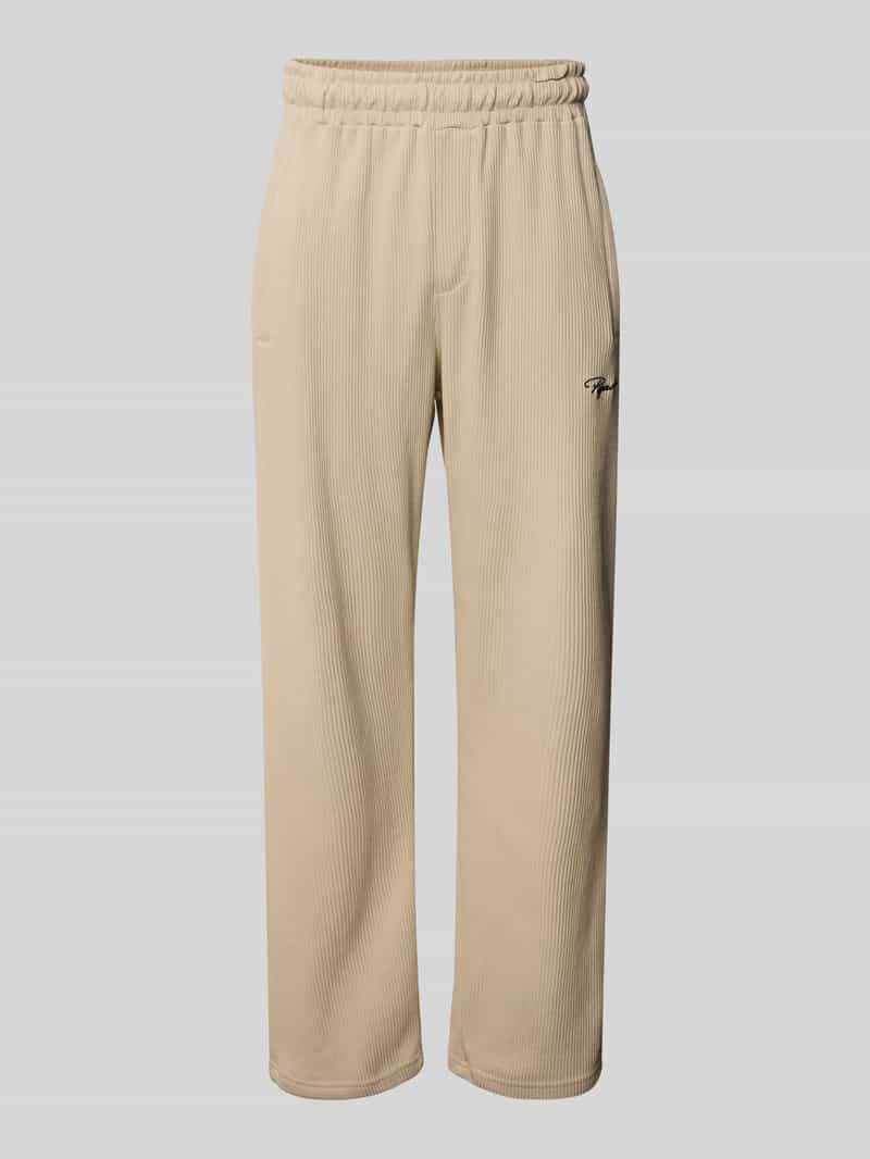 Pegador Wide fit sweatpants met logostitching model 'Rib'