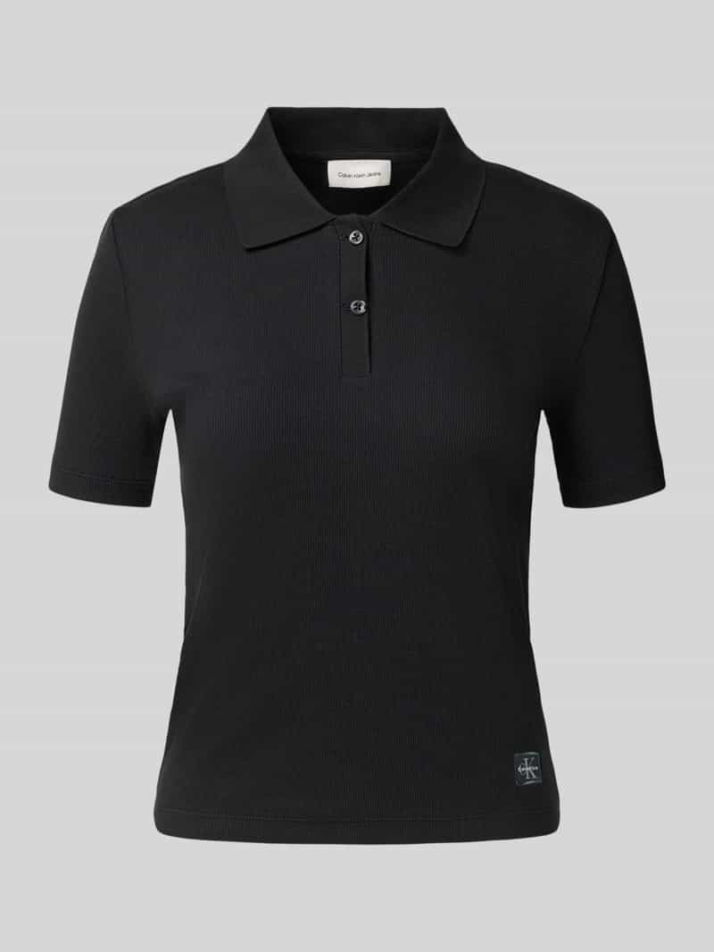 Calvin Klein Jeans Slim fit poloshirt met labeldetail