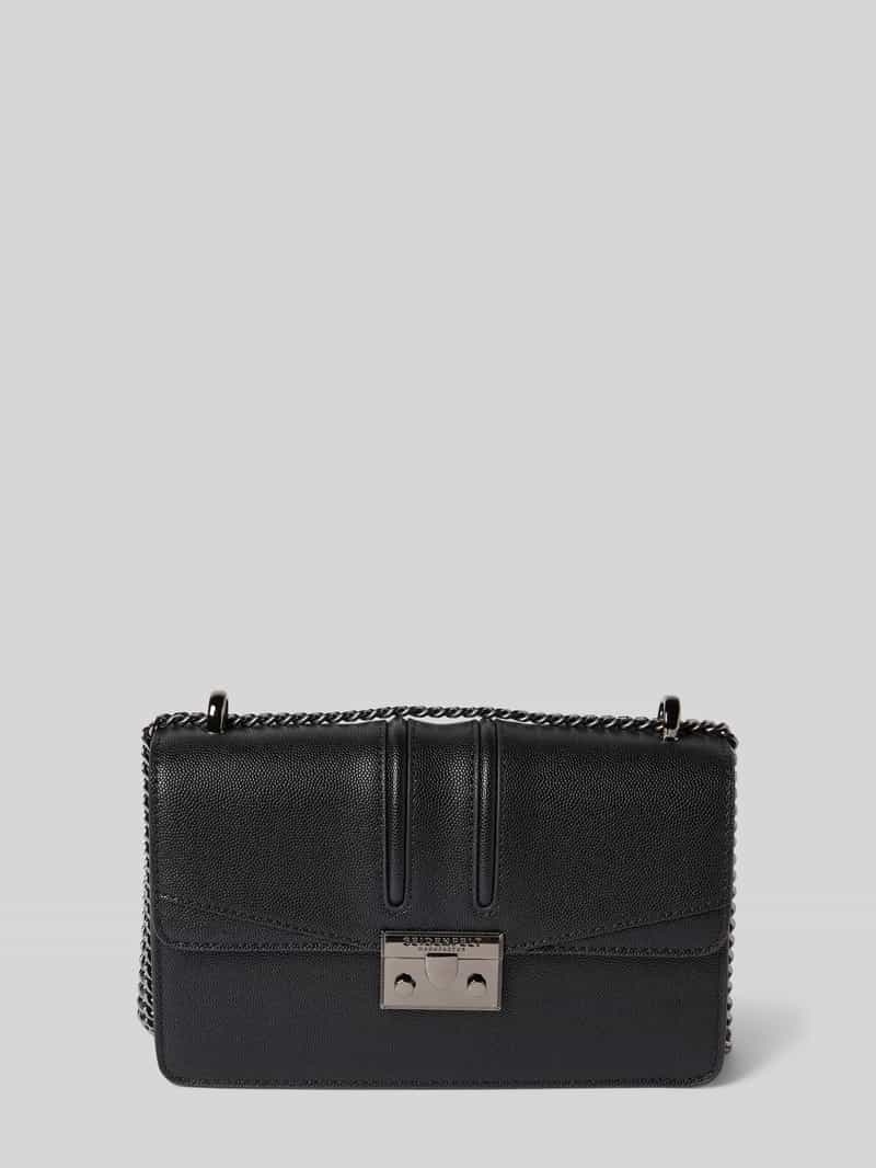 Seidenfelt Schoudertas in leerlook model 'Roros'