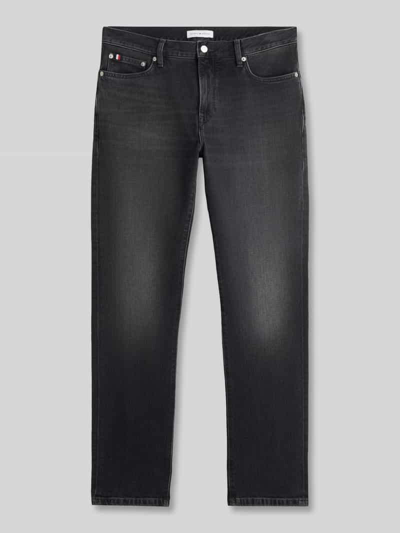 Slim fit straight jeans van katoenmix model 'DENTON'