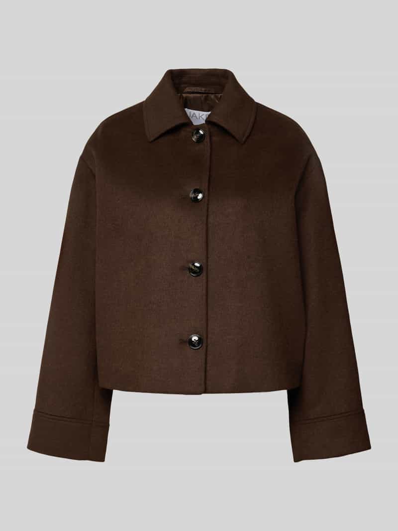 Jake*s Collection Relaxed fit jack met wol en platte kraag