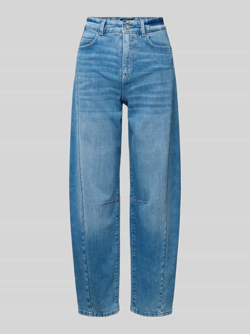 Marc Cain Relaxed fit high waist jeans met deelnaden