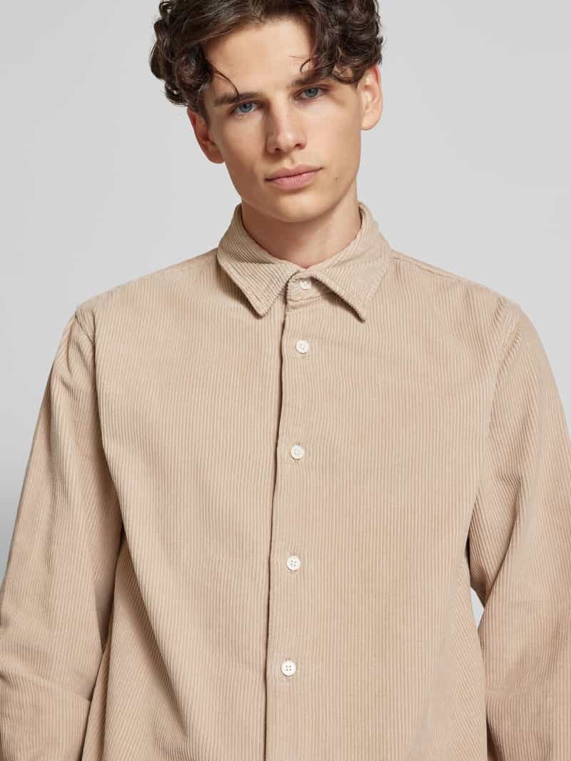 Redefined Rebel Regular fit corduroy overhemd met kentkraag model 'TRISTAN'