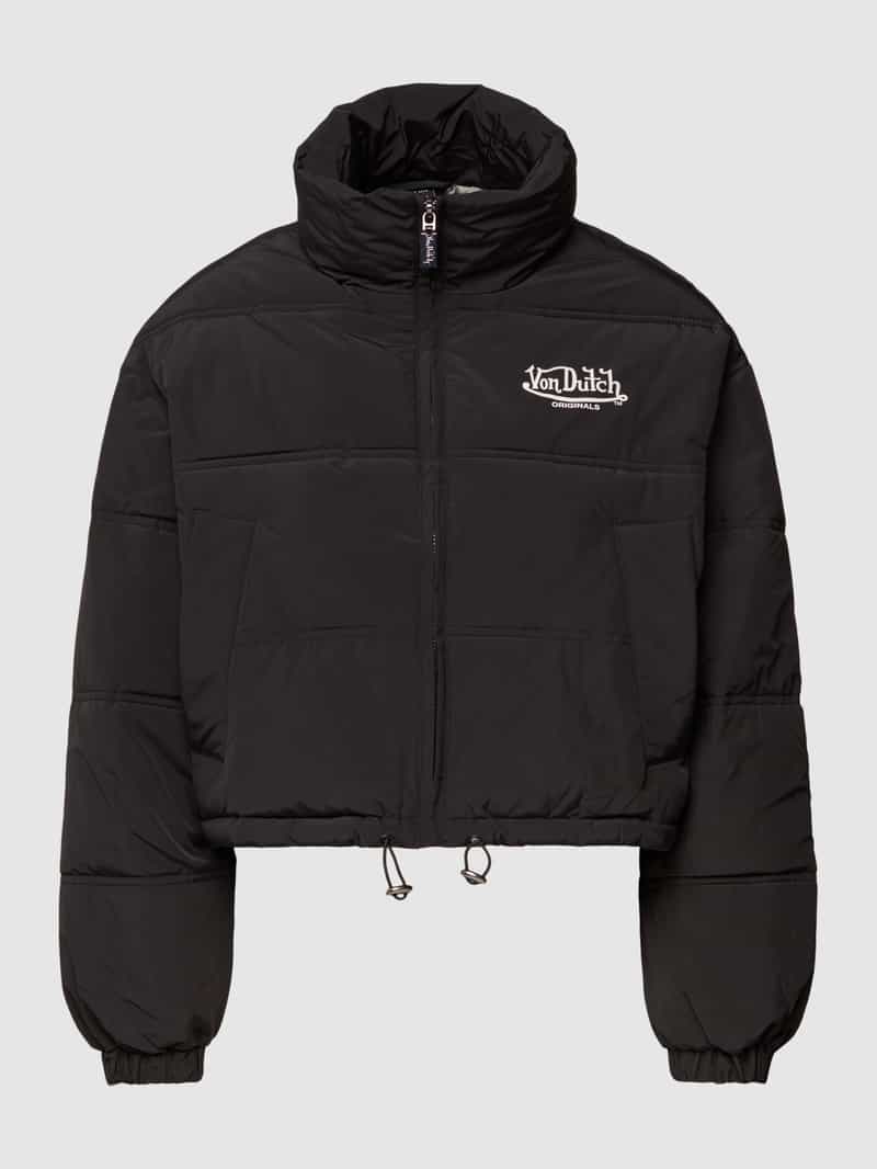 Von Dutch Kort gewatteerd jack met labelprint