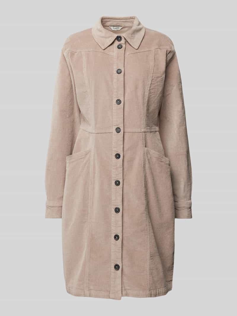 b.Young Knielange corduroy jurk met steekzakken model 'Dasik'