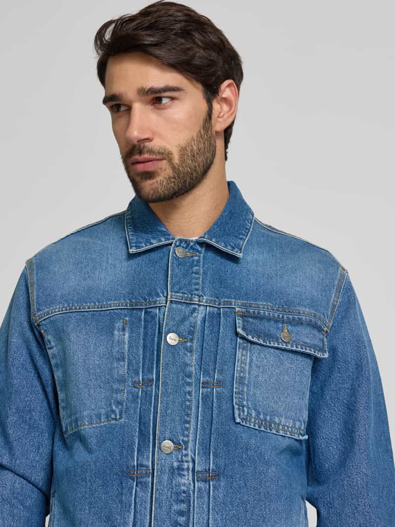 Forét Jeansjack met strookzakken model 'HAZY'