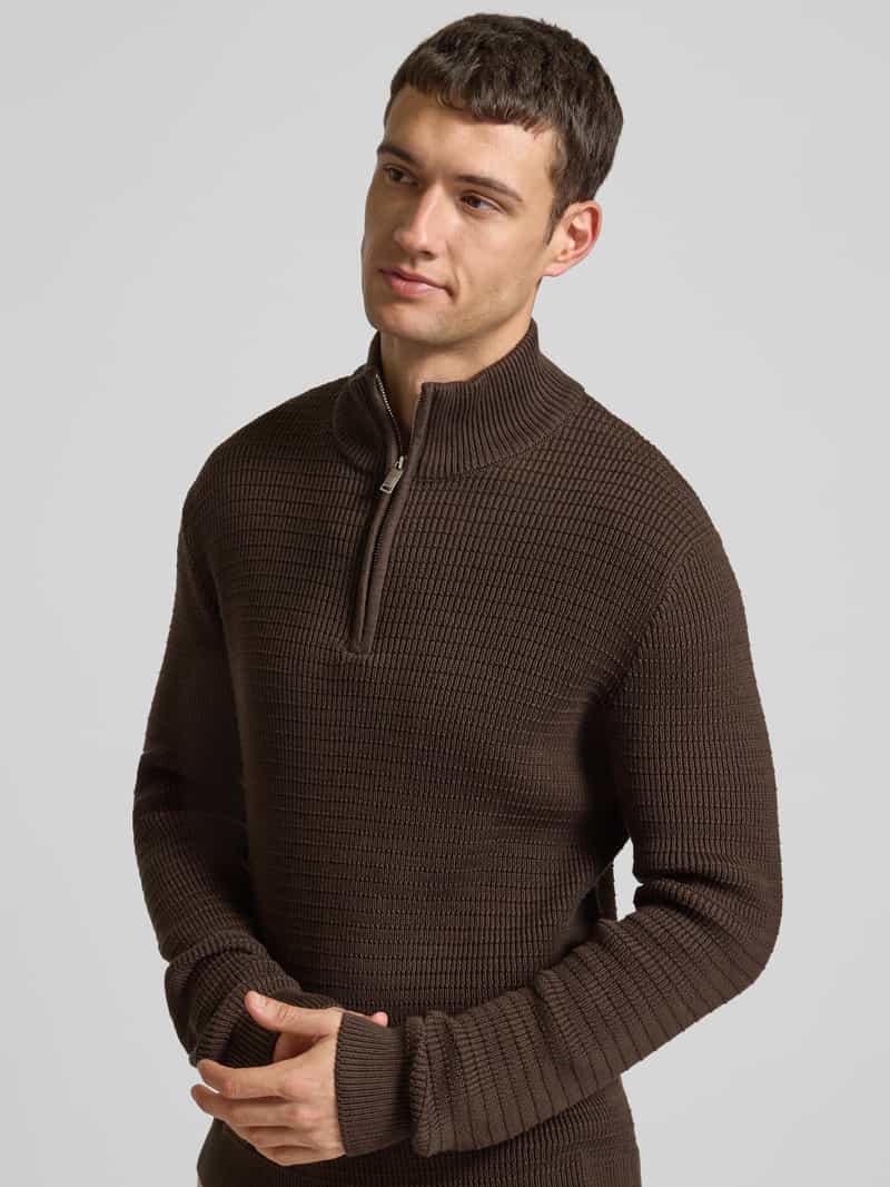 Selected Homme Gebreide pullover met opstaande kraag model 'THEO'