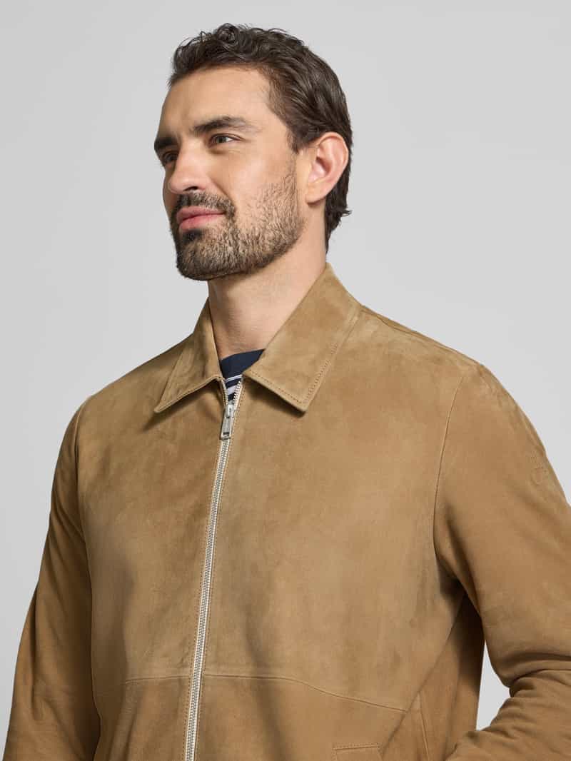 Marc O'Polo Regular fit leren jack van puur geitenleer
