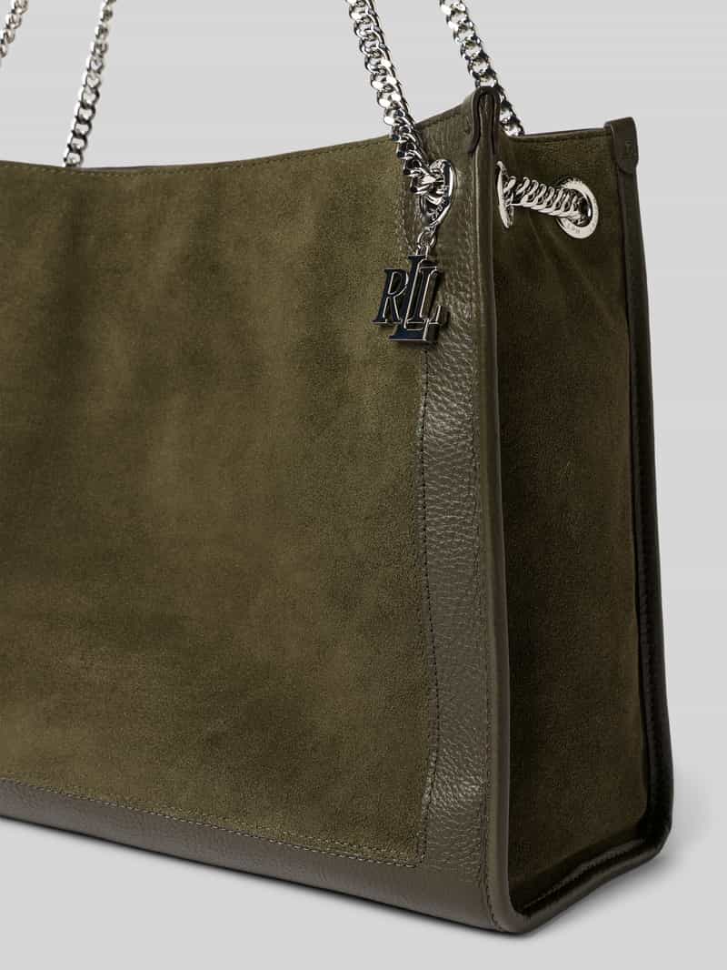 Lauren Ralph Lauren Shopper van runderleer met labelapplicatie