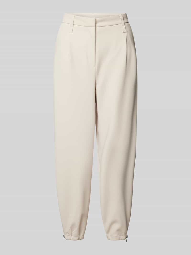 MAC Tapered fit stoffen broek met bandplooien, model 'Olivia'