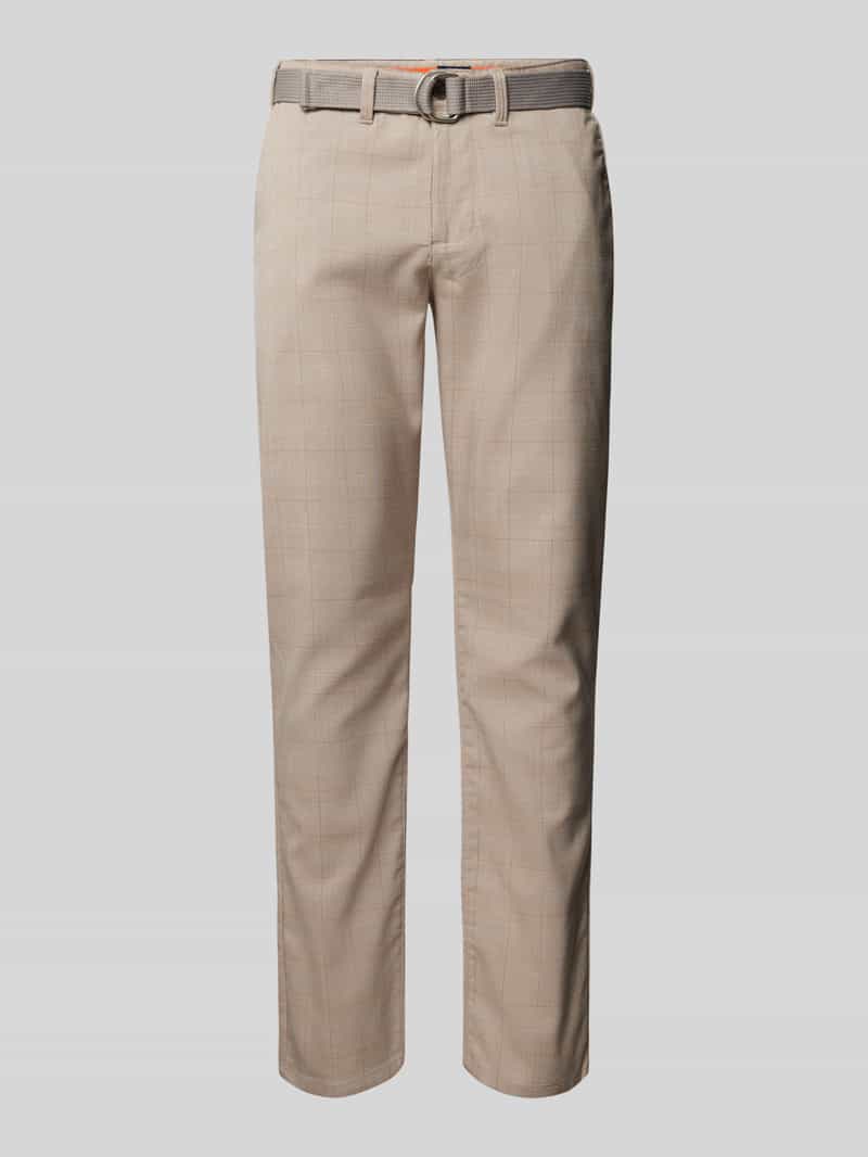 MCNEAL Straight fit stoffen broek met riem