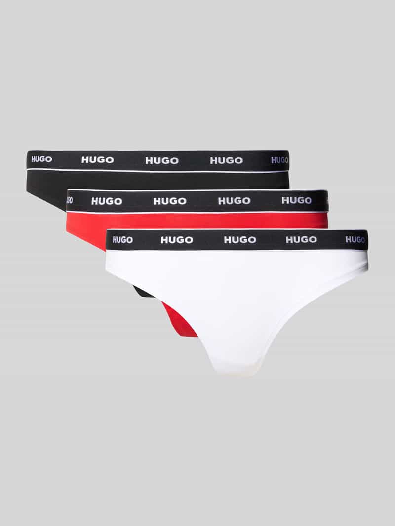 HUGO String van katoenmix in een set van 3 stuks model 'THONG'