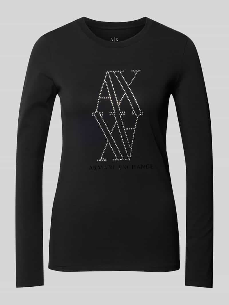Armani Exchange Shirt met lange mouwen en strass-steentjes