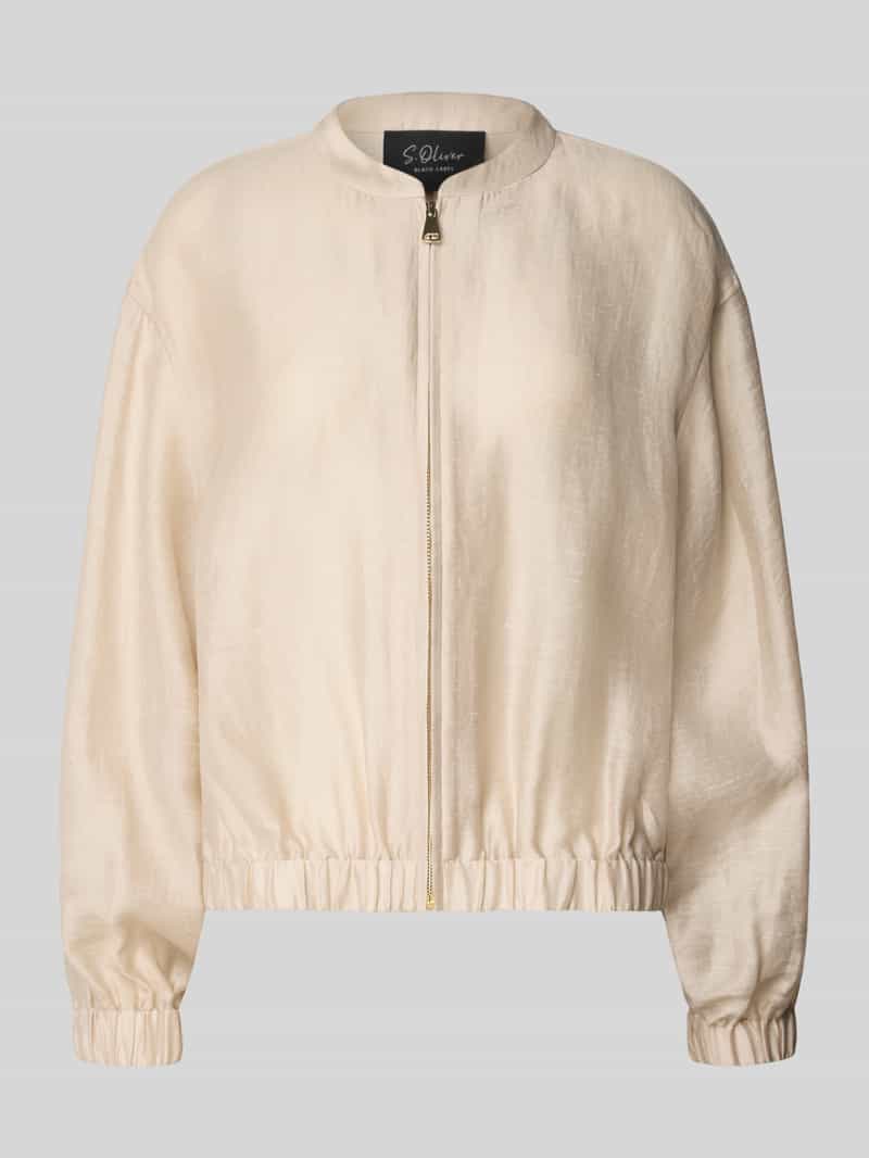 s.Oliver BLACK LABEL Relaxed fit blouson van een mix van lyocell en linnen