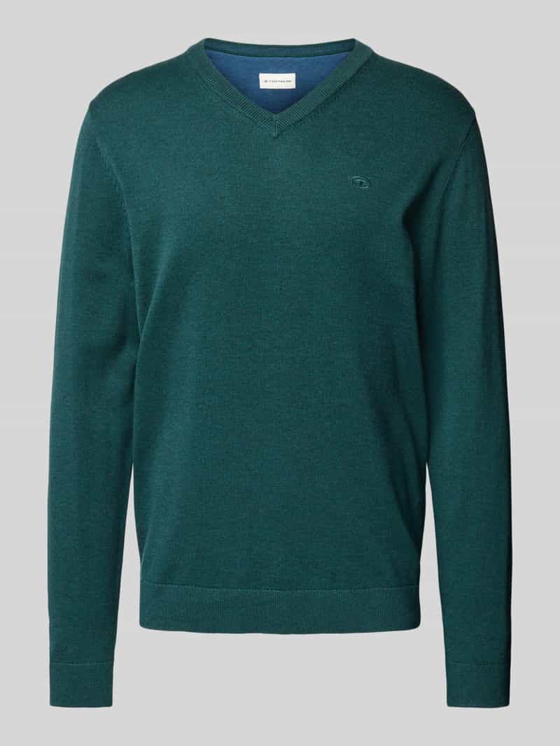 Tom Tailor Gebreide pullover met labelstitching model 'BASIC'