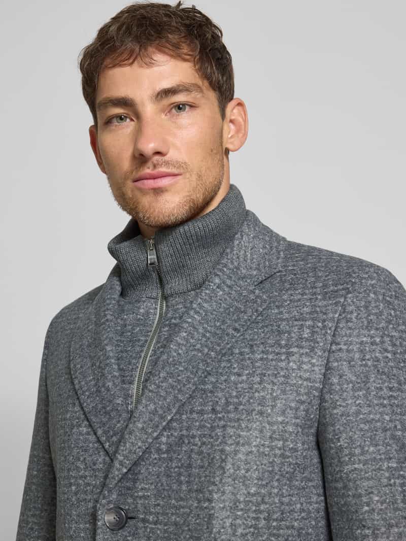 Boss Slim fit lange jas met wol model 'H-HYDE-J-BIB-PAD-254'